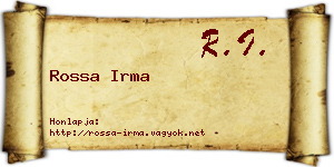 Rossa Irma névjegykártya